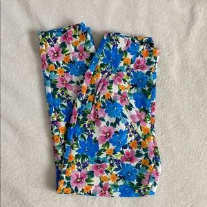 Zara Floral Print Straight Leg Pants